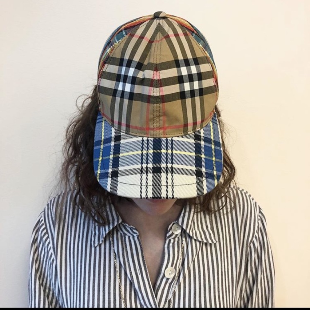 Burberry Patchwork rainbow baseball Cap